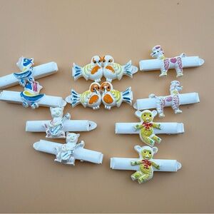 GOODY lot of 10 VTG 1980s kids barrettes clips animals
